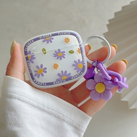 Floral Airpods Case Airpods Pro Case Airpods 3rd Gen Case keychain - Picture 5 of 12